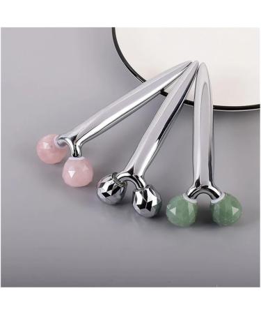 3D Multi-Flour Rose Quartz Face Roller with Stainless Steel Handle - Jade Lift & Firming Massager for Body Back & Arms (Light Red) - Shop Now for Global Shipping - Buy Online on GoSupps.com
