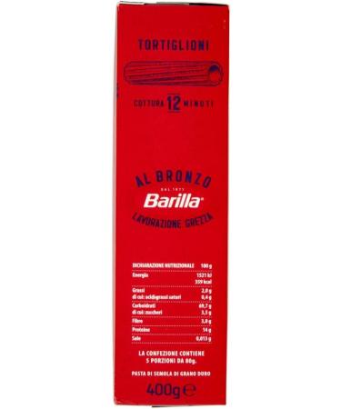  Italian Gourmet E.R. Barilla Tortiglioni al Bronzo Pack of 10 Bronze Extruded Pasta 400g Raw Processing Method + Italian Gourmet Polpa 400g - Buy Online on GoSupps.com
