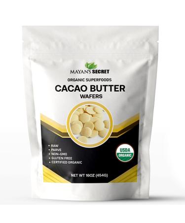 Mayan’s Secret UDSA Certified Organic Cacao Butter Wafers, 1lb Naturals Raw Unrefined, Non-Deodorized, Raw | Keto | Vegan
