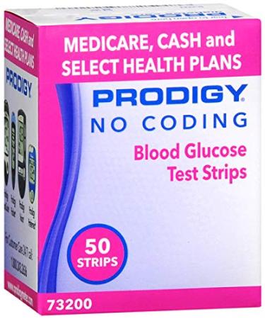 Prodigy No Coding Blood Glucose Test Strips - 50 strips, Pack of 2