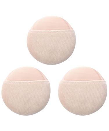 Vadillo 3X Women Cosmetic Beige White Round Face Makeup Powder Puff