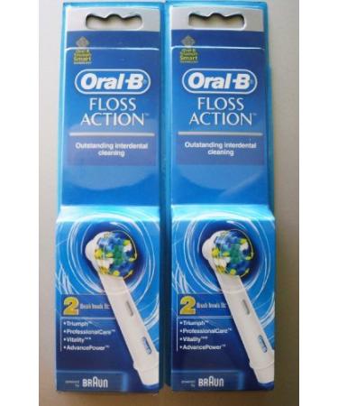 Oral B Floss Action Replacement Brush Head / 4 Heads (4 Ct) Powered By Braun