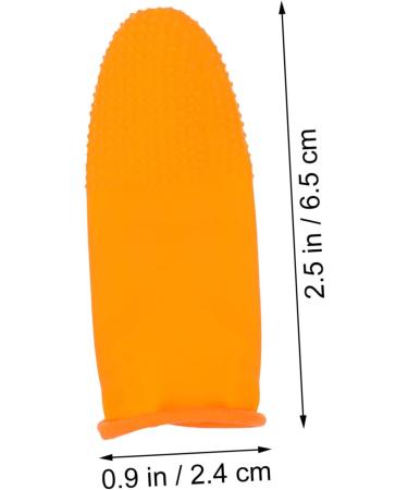 FOMIYES 100pcs Finger Cots - Thumb Caps & Finger Protectors | Durable Finger Sleeves - Ideal for Safe Handling | Orange 6.5x2.4x0.5CM - Buy Online on GoSupps.com
