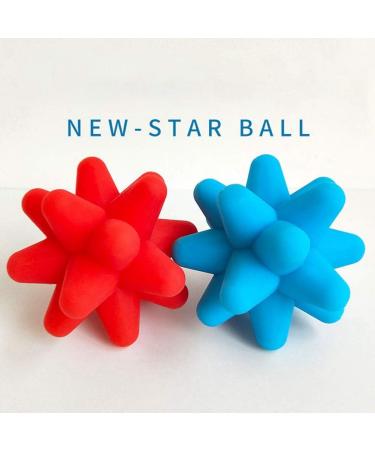 Pyugxab 2-Pack Sports Fitness Massage Roller Balls - Muscle Relaxation for Back Arms & Legs - Red & Blue Accessories for Body Recovery - Buy Online on GoSupps.com