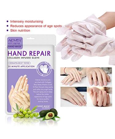 Hand Peel Mask 5 Pack - Exfoliating, Moisturizing & Repairing Gloves for Dry, Rough Hands - Collagen Infused Lavender Treatment for Women & Men - Buy Online on GoSupps.com