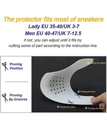 CuteHome Shoe Crease Protector 2 Pairs Set for Sneakers, Men US 7.5-12, Women US 5-8.5 - White - Buy Online on GoSupps.com