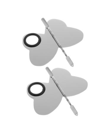 2 Ensembles Plateau de M lange Acier Inoxydable Spatule de Plateaux Portables pour Outils de M lange Cosm tiques pour Salon et Usage Domestique