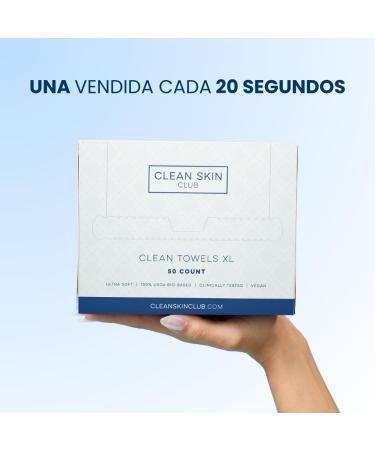 Clean Skin Club XL Towels - 100% USDA Bio-Based One-Way Face Towels Clinically Tested Makeup Remover Travel Pack (30 ct) - International Shipping - Buy Online on GoSupps.com