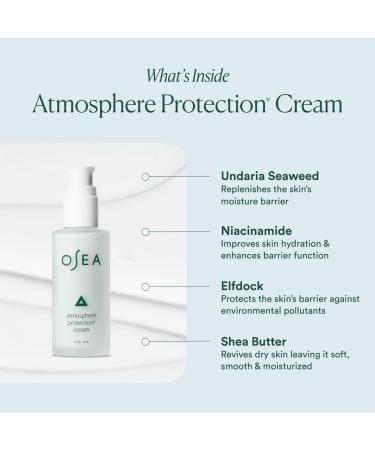 OSEA Atmosphere Protection Cream 2oz - Lightweight Moisturizer with Niacinamide & Seaweed - Fast-Absorbing Daily Face Cream for Sunscreen & Makeup - Ideal for All Skin Types - Buy Online on GoSupps.com