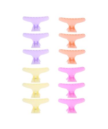 Mavis Laven 12Pcs Large Butterfly Clamps Hair Claw Clips Butterfly Holding Hair Clip Hairdressing Tool for Women and Girls (Clear)