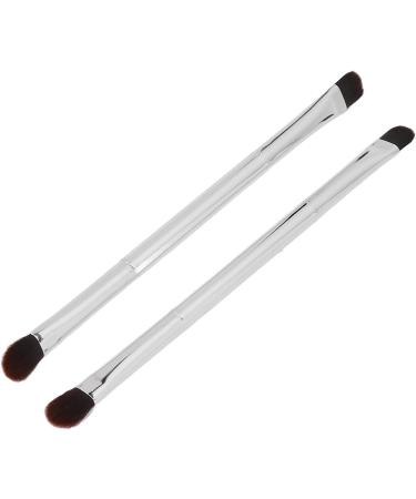 Double Ended Eyeshadow Brush with Soft Fiber Hair Professional Silver Makeup Brush Concealer Brush for Women and Makeup Artist Even Powder Grasping Electroplated Handle  - Buy Online on GoSupps.com