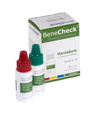 BeneCheck Uric Acid Control Solution - 2 x 2 mL - For use with the BeneCheck Uric Acid Measuring System