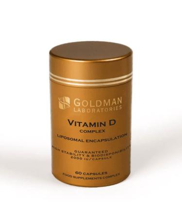 Vitamin D Liposomal Complex Goldman Laboratories - 2000 IU - Patented Complex Vitamin D3 K2MK7 C - Maximum Bioavailability - Immunity, Bones, Teeth, Joints, Good Mood - Extended Action