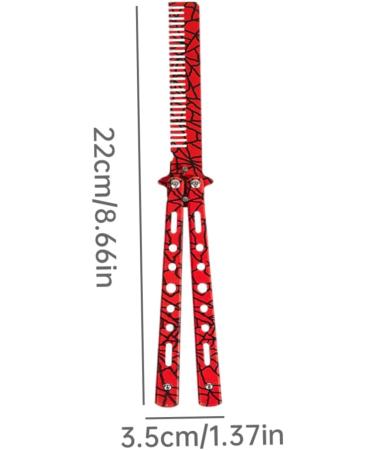 Comb Trainer Stainless Steel Unsharpened Slice Butterfly Training Comb for Beginner Red Practice Comb Trainer - Buy Online on GoSupps.com