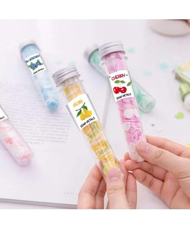Paper Soap | Travel-Friendly Disposable Soap Flakes | Scented Mini Handwash Strips | Tube Bottle with Flower Design | Pocket Size Hygiene for Travel Office Camping (2)