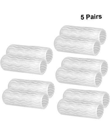 Silicone Toe Sleeves 5 Pairs - Pinky Toe & Thumb Protector Set | Transparent Gel Toe Covers for Sports & Protection - Buy Online on GoSupps.com