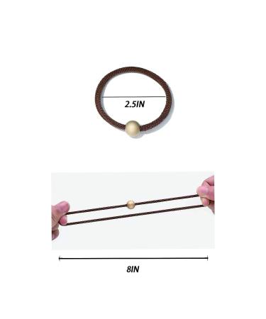 Jseng 6 Pcs Pearl Hair Scrunchies Hair Ties - Elegant Hair Accessories for Long Thick Ponytail - Brown and Black - 3 Styles Included - Buy Online on GoSupps.com