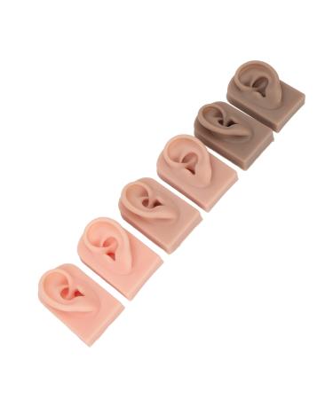 Silicone Ear Model 3 Colors Ear Display Mold Soft Flexible 3 Pairs Simulation for Beauty Salon