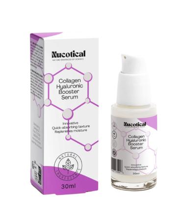 Collagen & Hyaluronic Acid Booster Serum: Quick-Absorbing Deep Hydration Anti-Aging Skincare for Smooth Plump Youthful Skin - Natural Ingredients Anti-Wrinkle Non-sticky 30ml
