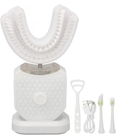 Garosa Electric Toothbrush for Adults - U Shaped Automatic Teeth Whitening Rechargeable & IPX7 Waterproof (White - Buy Online on GoSupps.com
