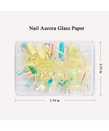 CHANGAR Aurora Glass Paper Nail Sticker Set - 5 Gradient Colors, Reflective Mirror Design, Broken Glass Stripes - DIY Nail Art Decoration - 5 Boxes - Buy Online on GoSupps.com