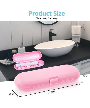 Uraqt Pink Frosted Travel Case for Electric Toothbrush - Essentials for 1 Handpiece & 2 Brushes | Durable Plastic Replacement Etui - Buy Online on GoSupps.com