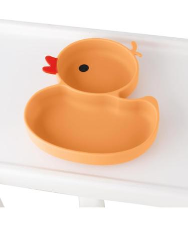 Qshare Baby Suction Plate with Spoon and Fork - Non Slip Silicone Plate for Self Feeding Training - Divided Weaning Plates for Baby Toddler (Yellow) - Buy Online on GoSupps.com