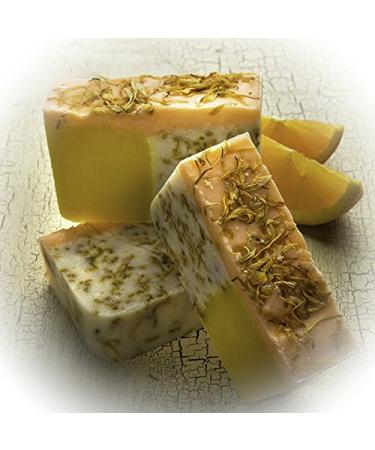 Orange Calendula Oil Soap (4oz) - Handmade Bar with Orange Yuzu, Essential Oils, and Flower Petals - Organic & All-Natural | Falls River Soap Co - Buy Online on GoSupps.com