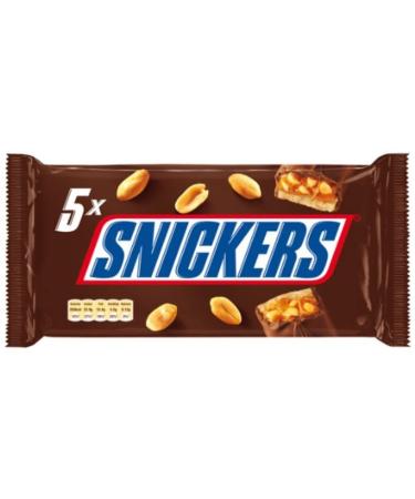 Snickers Snickers Chocolate bars topped with caramel and peanuts - Bag of 5 250g