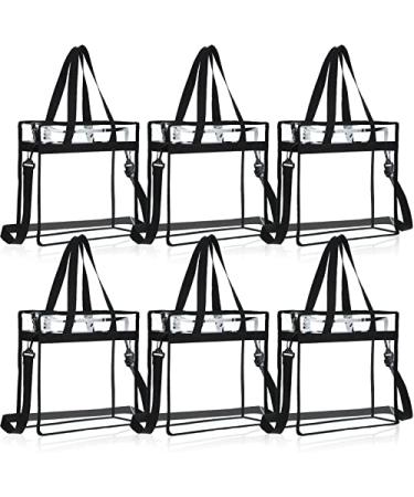 6 Pcs Clear Bag Stadium Approved Clear Tote Bag with Zipper Closure 12 x 12 x 6 Inch Clear Purse Clear Crossbody Bag with Adjustable Strap and Handles Clear Backpack Stadium Bags for Women Concerts