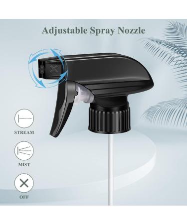 Replacement Spray Bottle Nozzle - Black Sprayer Head for 8oz/16oz Glass Bottles - 3 Pack Mist Stream Sprayers for Home Kitchen Garden & Office - Buy Online on GoSupps.com