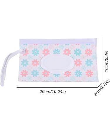 Shakven Baby Wipe Holder - Waterproof Baby Wipe Dispenser Wipe Holder For Bathroom Wipes Container Bohemian Style Design Wrist Strap Portable For Stroller Light Green Orange Flower - Buy Online on GoSupps.com