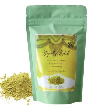 Sugandh Mehndi Luxury Henna Powder 5 times filtered Pure Henna Powder/Lawsonia Inermis For Body Art | Hair Care | Hair Color | No Ppd No Chemicals No Parabens 1Kg