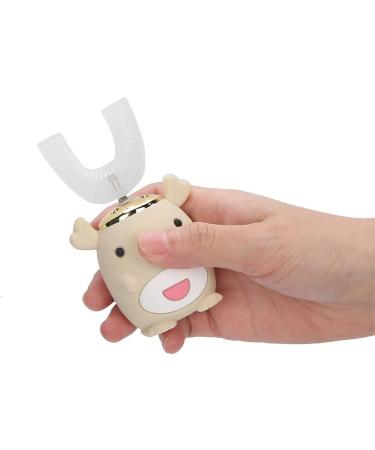 Buy U-Shaped Electric Children's Toothbrush | Rechargeable Sonic Cartoon Design IPX7 Waterproof | Ages 6-14 | Beige - Buy Online on GoSupps.com