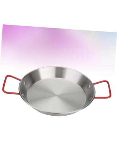 HOMSFOU 3pcs Skillet Pan Stainless Steel Paella Cooking Pan Outdoor Paella Pan Nonstick Frying Pans Camping Pan Paella Cooking Pot Skillet with Lid Wok Kitchen Gadget Kitchen Supplies Egg 28*24.5CMx3pcs Silverx3pcs - Buy Online on GoSupps.com