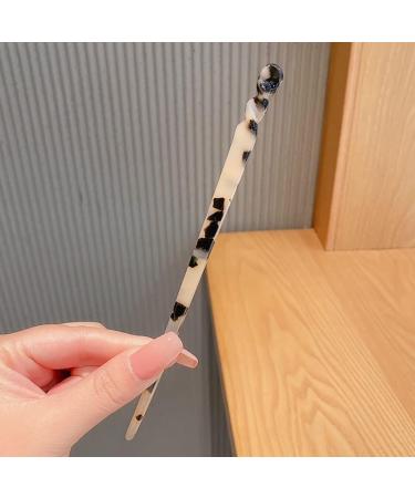 JIHUOO Acetate Hair Sticks - 2 Piece Leopard Pattern Hair Pins & Tortoiseshell Hair Fork - Vintage Hair Accessories for Elegant Styles - Buy Online on GoSupps.com