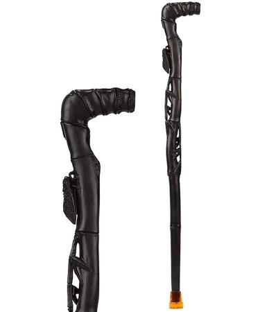 Wooden Walking Stick Solid Cane Walking Stick Old Person Gift Hand-Carved Wood Cane-Black Red Sandalwood Durable