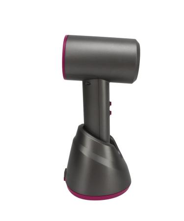 Hair Dryer Narrow Nozzle Cordless Hair Dryer 3 Levels Airflow Rechargeable Gray with Fixed Base for RV (US Plug)