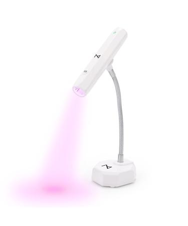 M- CuraLite 2-in-1 Handheld & Desktop Nail Flash Cure Lamp with Focus Beam Technology UV & LED Light - for Gel X Acrylic Builder - Portable & Adjustable Soft Gel Tips & Gel Nails Repair (White)