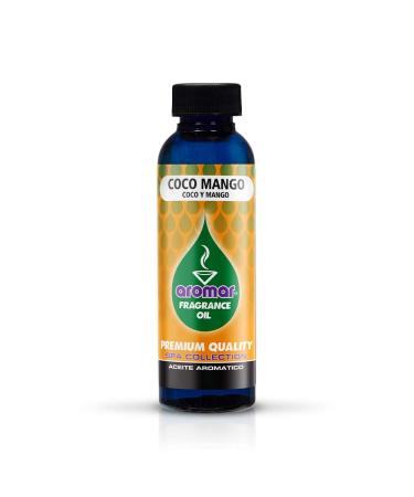 AROMAR Premium Fragrance Oil Coco Mango 4oz. Bottle. Long Lasting Aromatic Scent Fresh and Revitalizing Aromatherapy for Living Room Bedroom and Kitchen