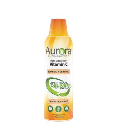 Aurora Nutrascience Mega-Liposomal Vitamin C Organic Fruit Flavor 3000 mg 16 fl oz (480 ml)
