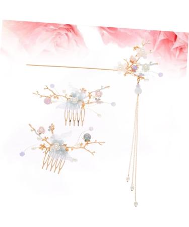 FRCOLOR 3 Sets Women Hair Accessories Pearl Hair Pin Wedding Headpiece for Bride Womens Accessories Hair Barrettes for Women Crystal Hair Comb Red Flower Hair Comb Tiara Combination Hanfu - Buy Online on GoSupps.com