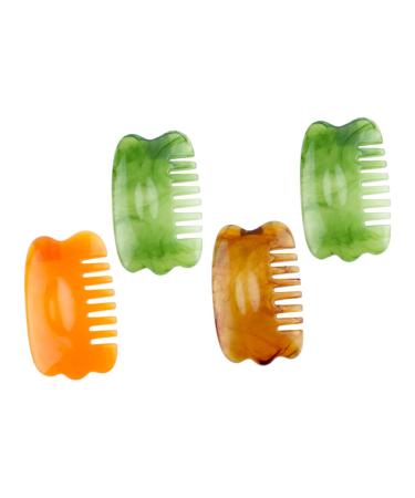 Beavorty 4 pieces meridian massage kamm gua Sha-schaber rid of styling hair brush scrap hair tanning brushes scalp massager body scratch board hair comb from resin shoulder and neck massage device