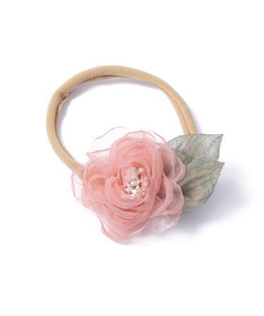 Geyan Multi-Colored Flower Hair Tie Set - 2 Piece Elastic Ponytail Holders for Girls | Personalized Hair Jewelry for Weddings (White Gray Pink) - Buy Online on GoSupps.com