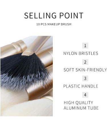 Makeup Tool Cosmetic Brush 10pcs Brush Professional Foundation Brush Portable for Girl Cosmetic Artist Women Professional - Buy Online on GoSupps.com