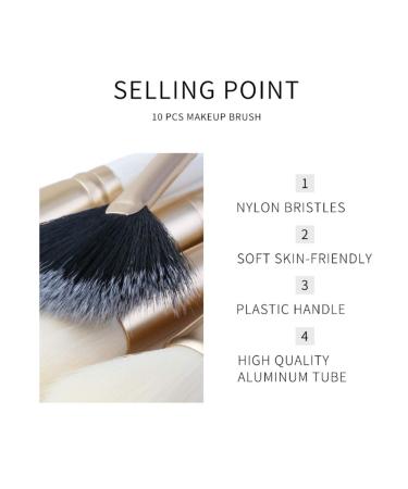 Buy Set of 10 Multifunctional Cosmetic Makeup Brushes - Perfect Eyeshadow & Makeup Brushes for All Skin Types | International Shipping Available - Buy Online on GoSupps.com