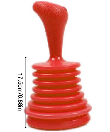 Shower Plunger Sink Cleaner with Ergonomic Handle | Bathroom Drain Cleaner Tool for Unclogging Slow Sinks Tubs and Showers Small and Powerful Red - Buy Online on GoSupps.com