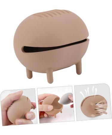 1 set powder puff holder cosmetology kit Silica gel make up beauty tools travel toiletries containers powder puff Makeup Tools foundation make up sponge drying rack 7.5x5cm Khaki - Buy Online on GoSupps.com