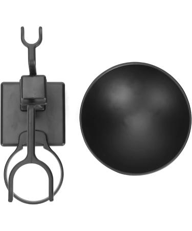 Professional Black Shaving Brush Holder & Soap Bowl for Men - Premium Grooming Accessory - Buy Online on GoSupps.com