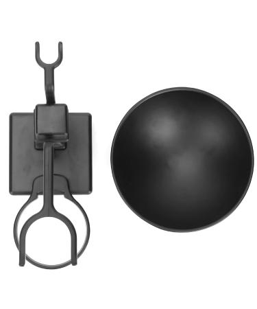 Stainless Steel Shaving Brush Holder & Soap Dish Set for Men - Black | Premium Grooming Accessories - Buy Online on GoSupps.com